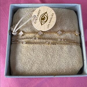 EyeCandy Gold Tone Bracelet set New